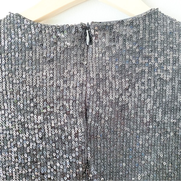 H&M, black sequin straight-cut t-shirt dress sz medium (NWT) - Picture 8 of 12